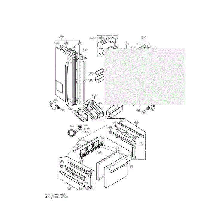 Doors Diagram and Parts List for LFX25961SW 00 LG Refrigerator
