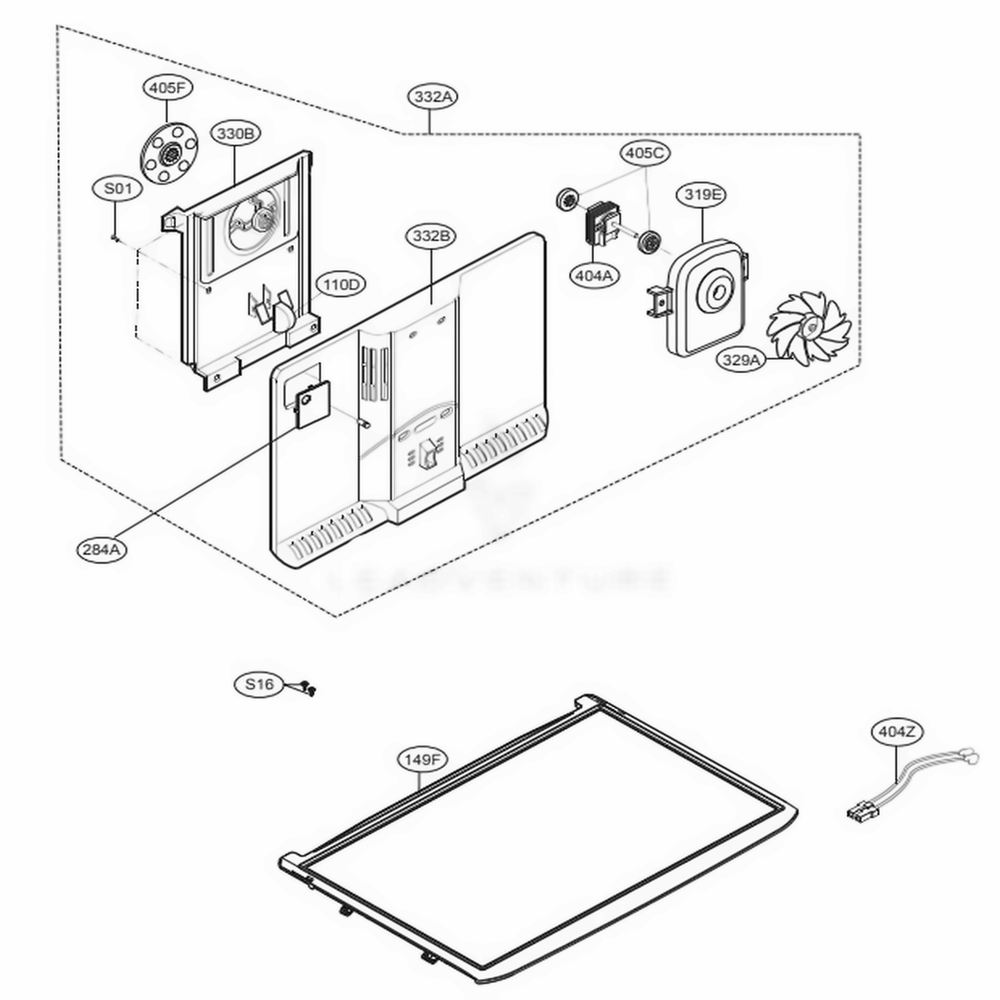Freezer Parts Diagram and Parts List for 78039 AWBCSE0 LG Refrigerator