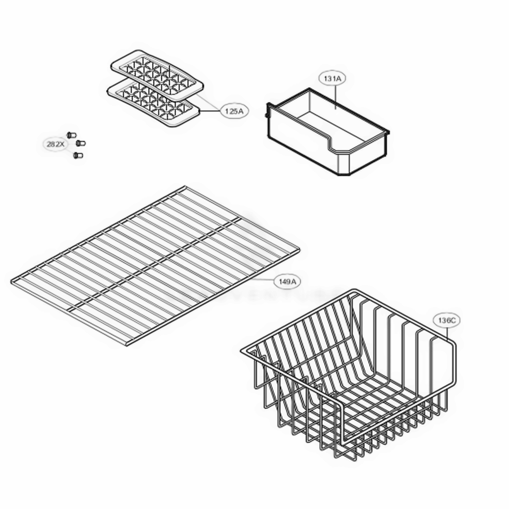 Freezer Parts Diagram and Parts List for 65202 ASWCSEA LG Refrigerator