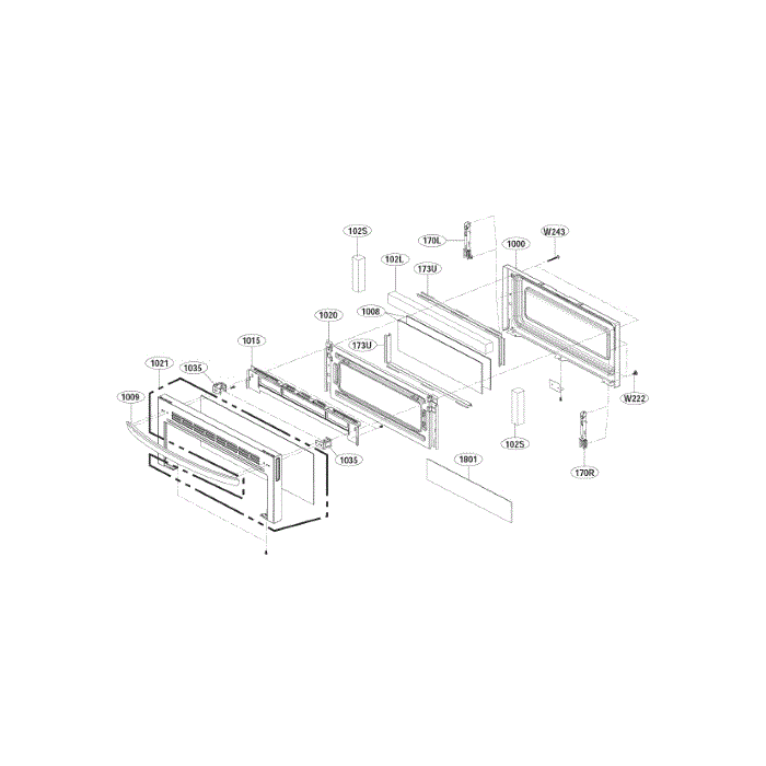Lower Door Diagram and Parts List for LDE4415ST 00 LG Range