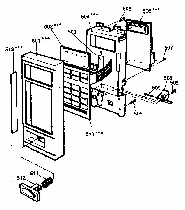 Control Panel Diagram and Parts List for 7218831980  Kenmore Microwave