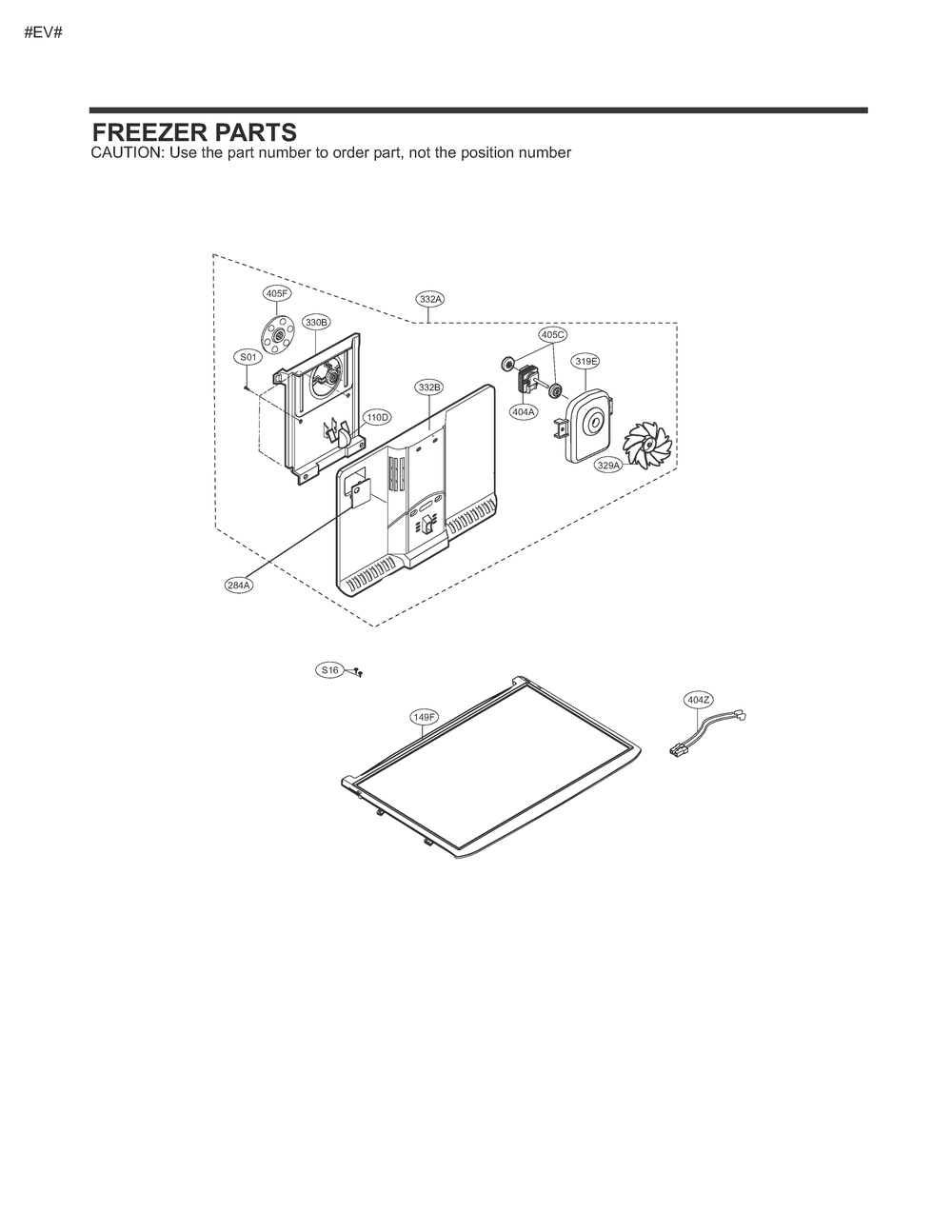 Freezer Parts Diagram and Parts List for GM-U652GQGP ASWCSE7 LG Refrigerator