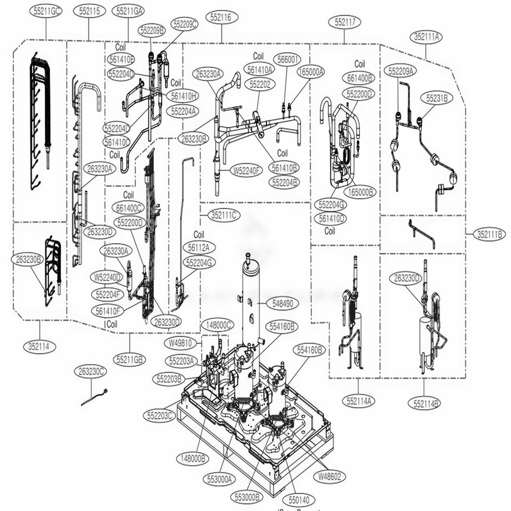 Main 3 Diagram and Parts List for ARUB168DTE4 AWGBLUS LG Air Conditioner
