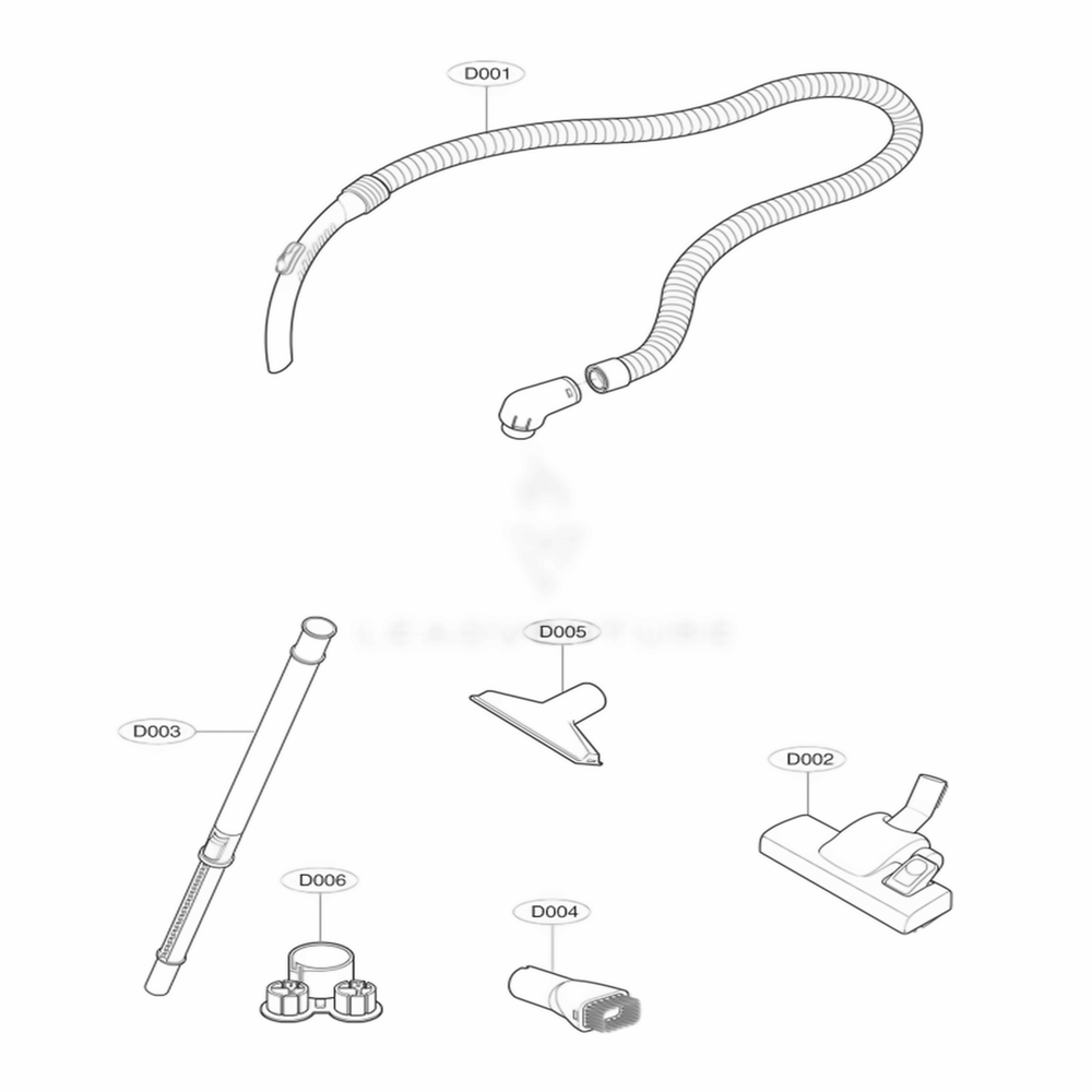 Accessory Diagram and Parts List for 23090 AZBESRS LG Canister Vacuum