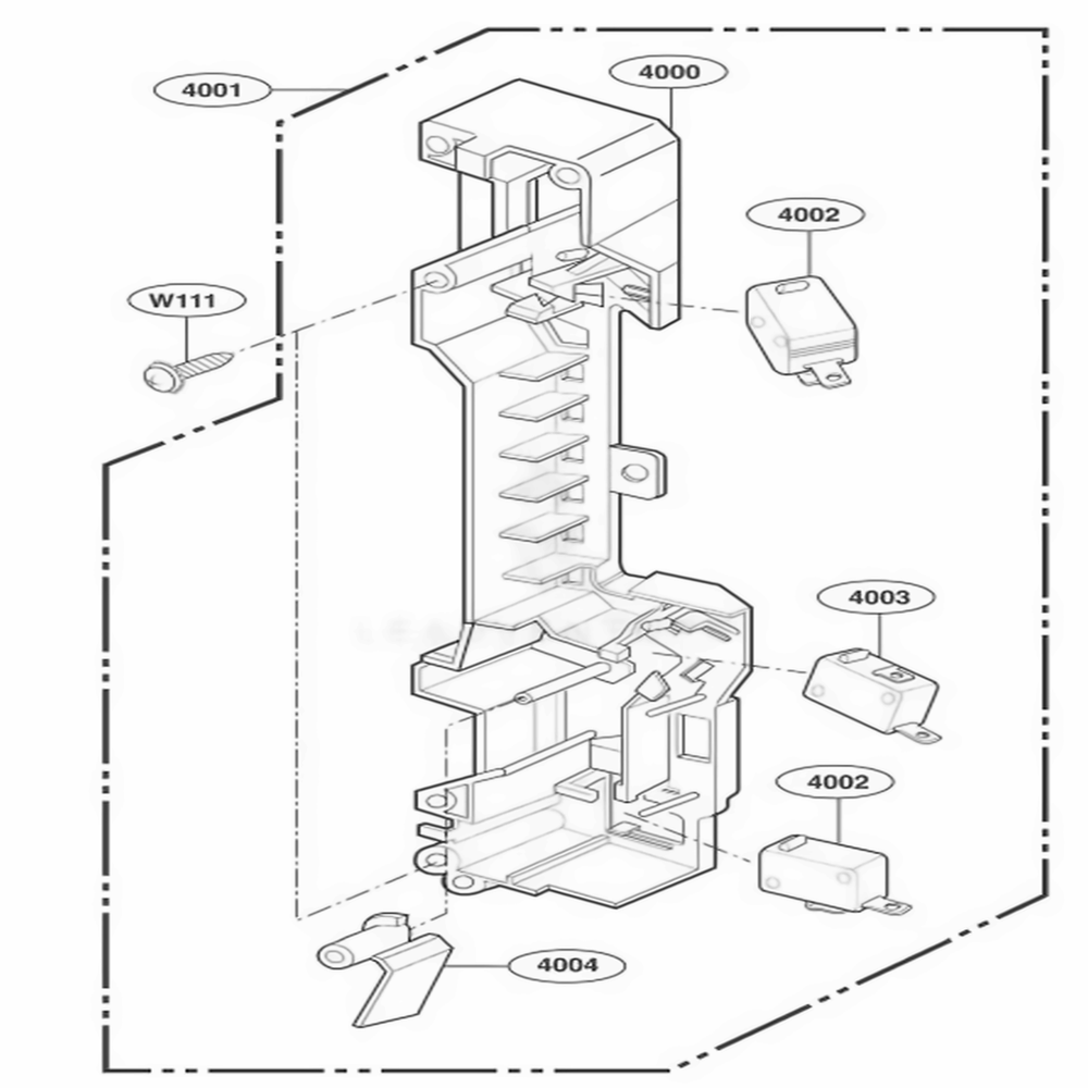 Latch Board Parts Diagram and Parts List for LMV1825SW AWHELGA LG Range