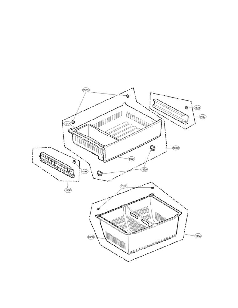 Freezer Parts Diagram and Parts List for LFX28979SW 00 LG Refrigerator