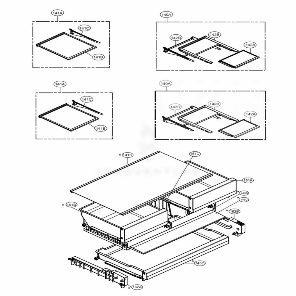 Refrigerator Parts Diagram and Parts List for 74109 AWBCSE0 LG Refrigerator
