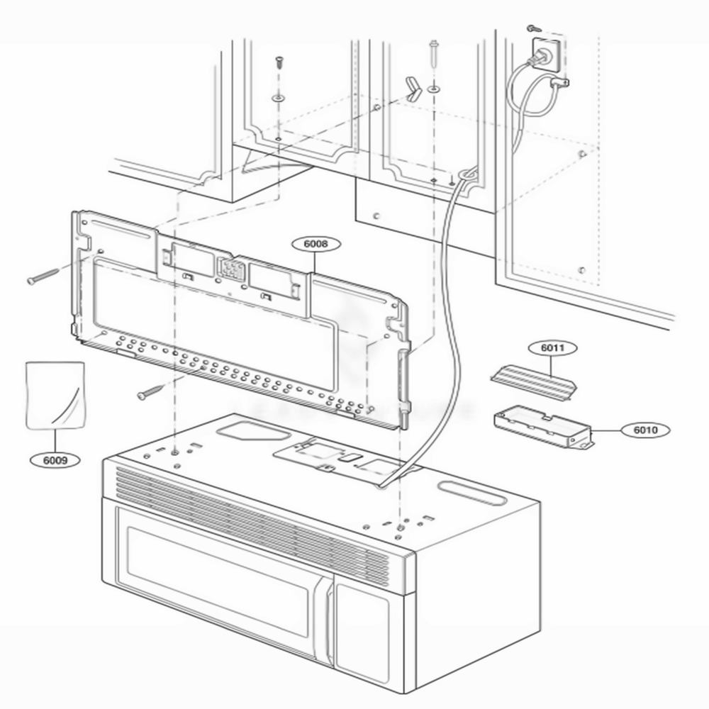 Installation Parts Diagram and Parts List for 62759 ABKESEA LG Range