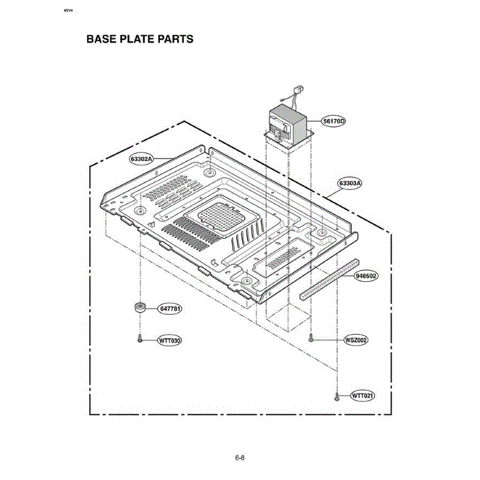 Section 8 Diagram and Parts List for LMH1017CVST AS1ELGA LG Microwave Oven Combo