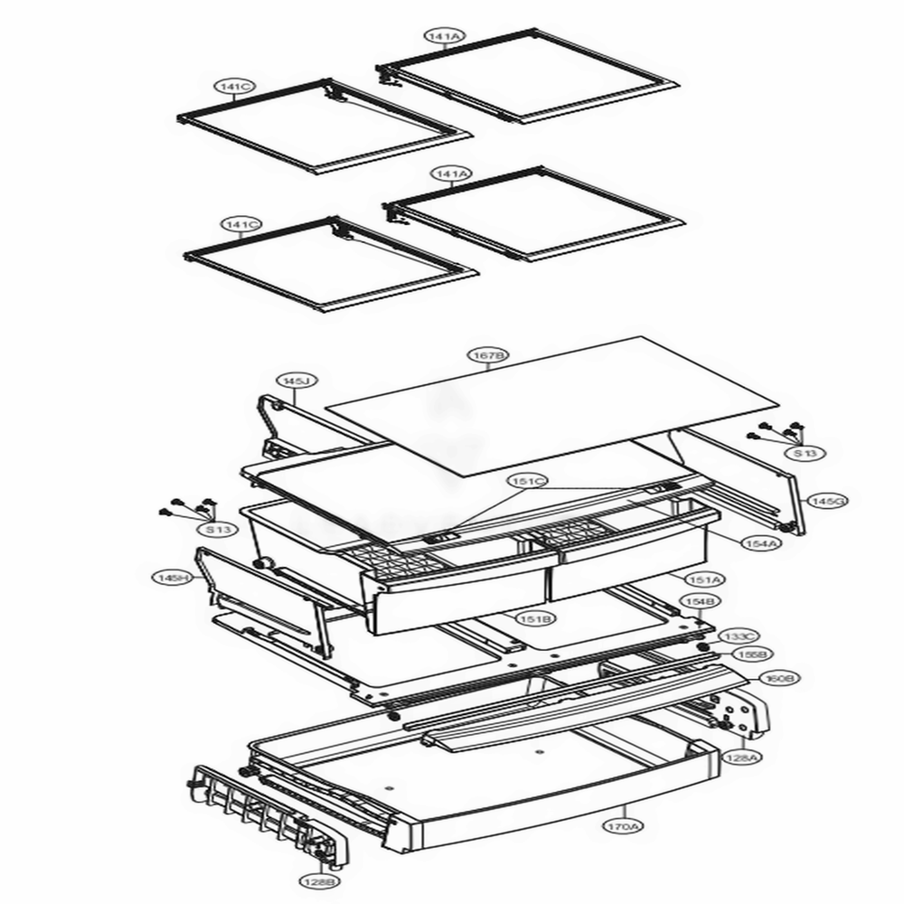 Refrigerator Parts Diagram and Parts List for LFC24770ST ASTCNA4 LG Refrigerator