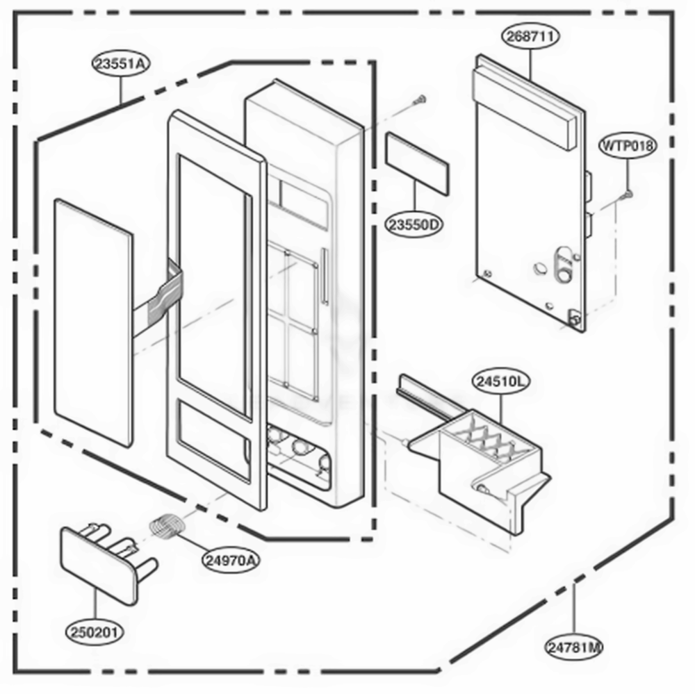 Control Panel Parts Diagram and Parts List for JE1860CB ABSEGEU LG Range
