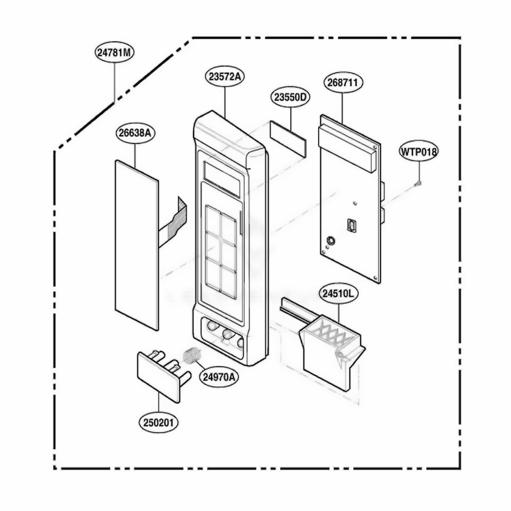 Controller Parts Diagram and Parts List for MS114SA MWEGSC LG Range