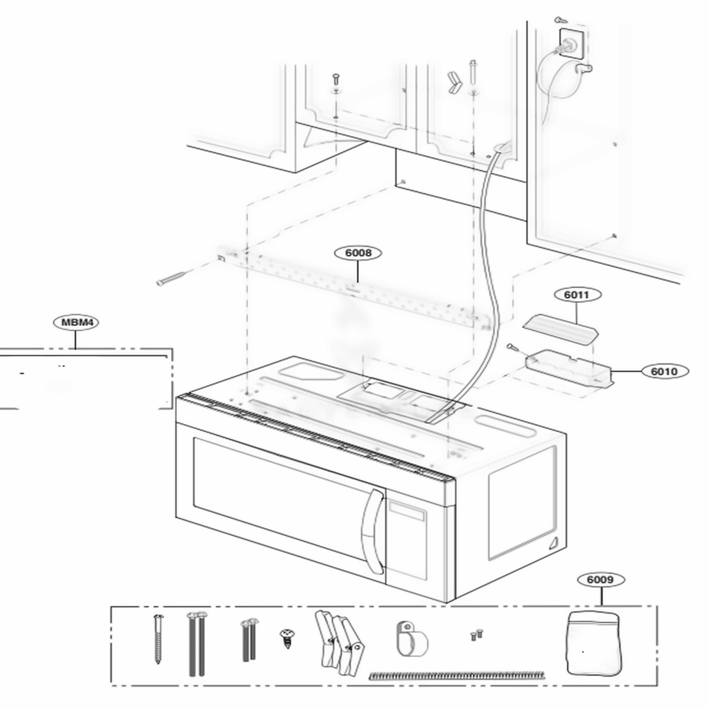 Installation Parts Diagram and Parts List for LMV1762ST CSBELGA LG Microwave