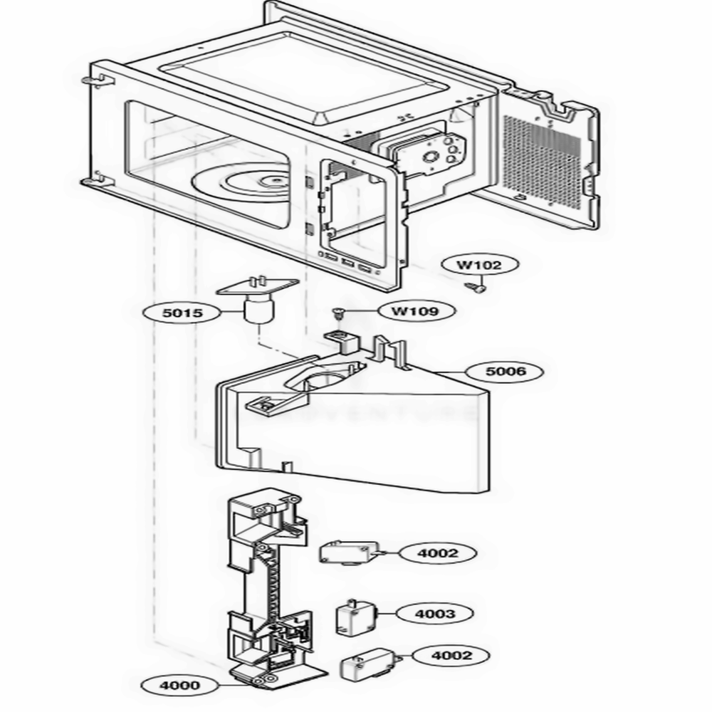 Latch Board Parts Diagram and Parts List for MBBS CSBEBSH LG Wall Oven