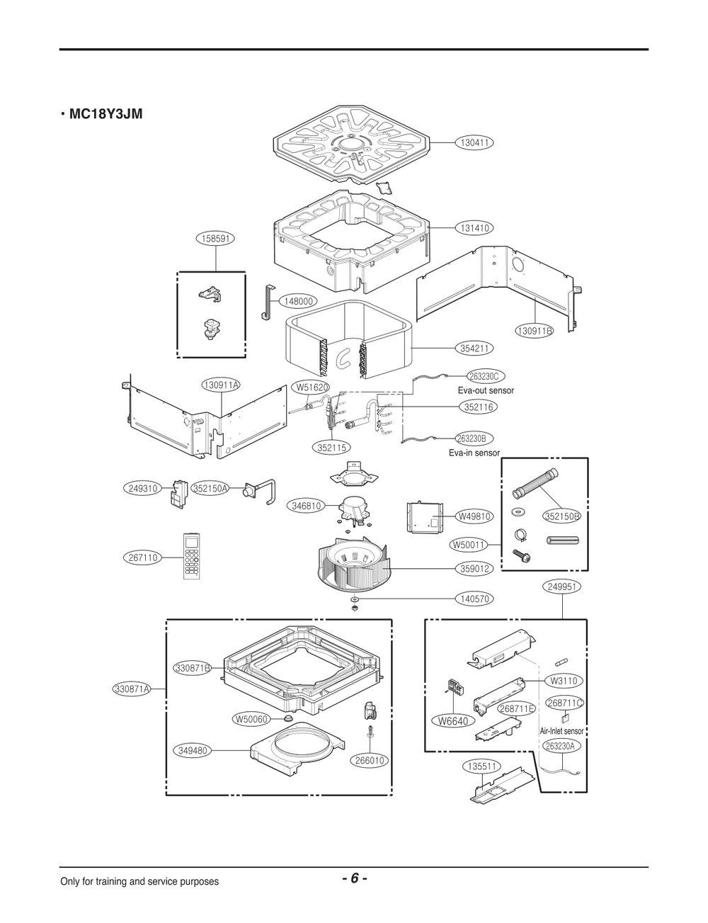 Diagram 1 Diagram and Parts List for MC18Y3JM EWHBFRD LG Air Conditioner