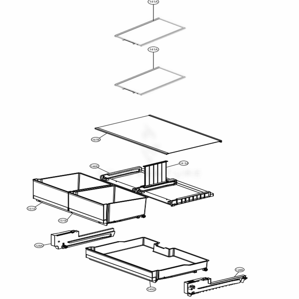 Refrigerator Parts Diagram and Parts List for LRFCS2503D ASBCNA0 LG Refrigerator