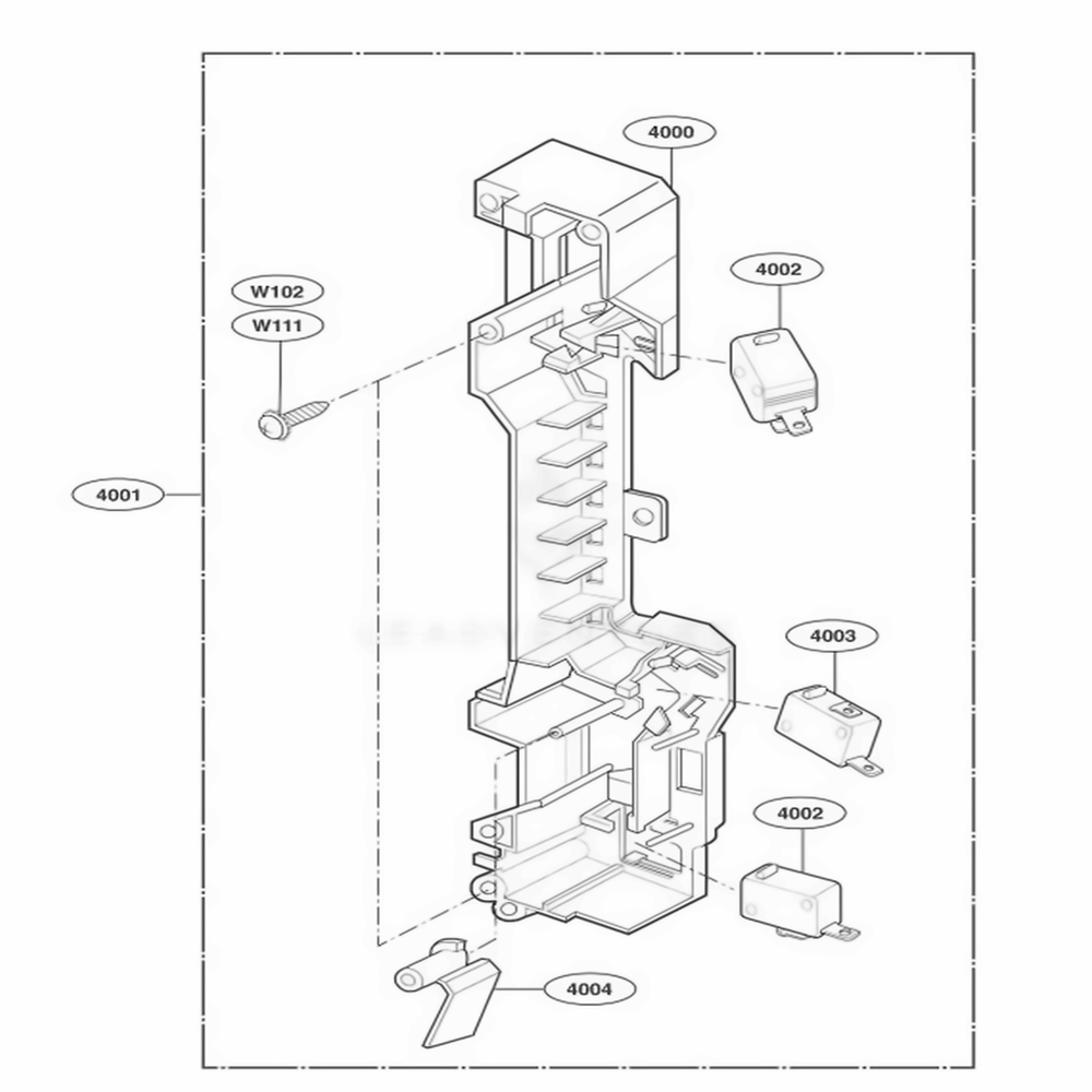 Latch Board Parts Diagram and Parts List for LMV1645SBQ ABSELGA LG Wall Oven