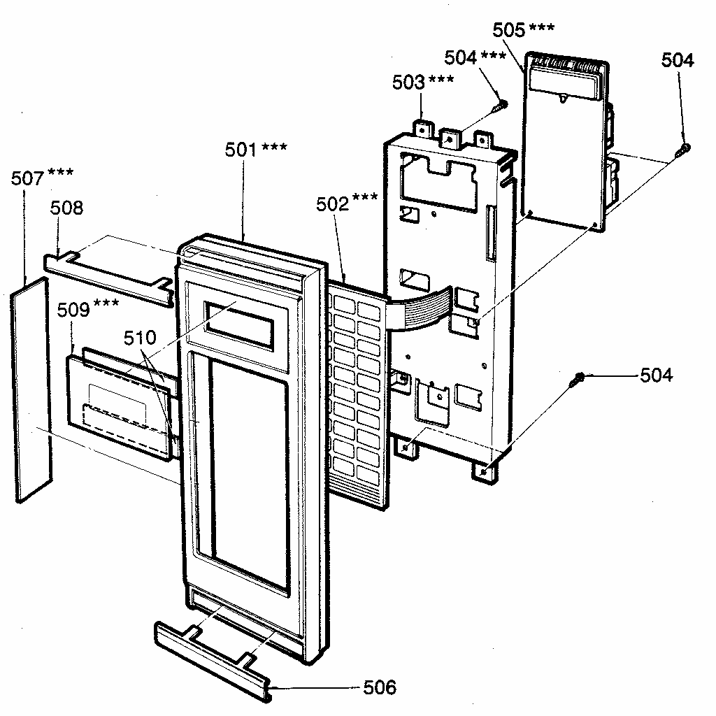 Control Panel Diagram and Parts List for 7218853180  Kenmore Microwave