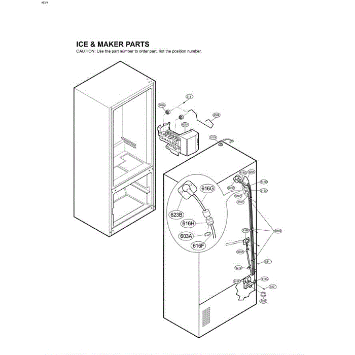 Section 6 Diagram and Parts List for LRFD25850WW ASWCLGA LG Refrigerator