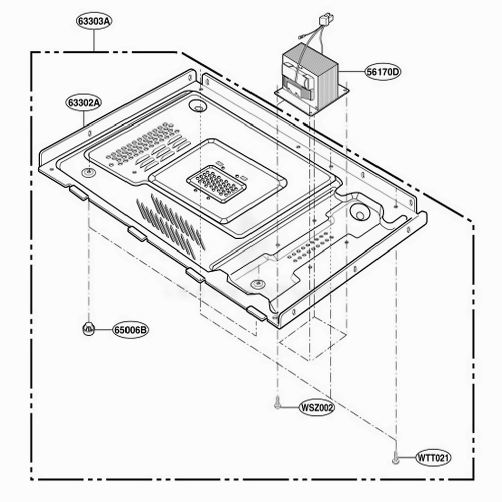 Base Plate Parts Diagram and Parts List for GT4175SPB CB1EWRP LG Wall Oven