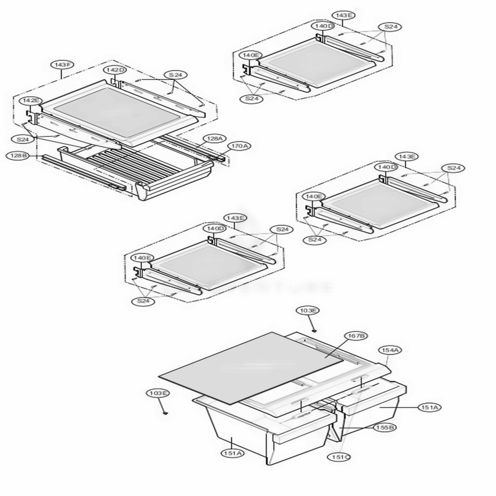 Refrigerator Parts Diagram and Parts List for 79379 AWBCSER LG Refrigerator