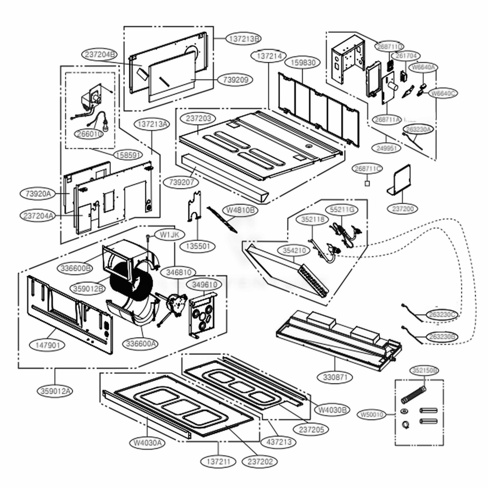 M1 Chassis Diagram and Parts List for ARNU073M1A4 ANWALUS LG Air Conditioner