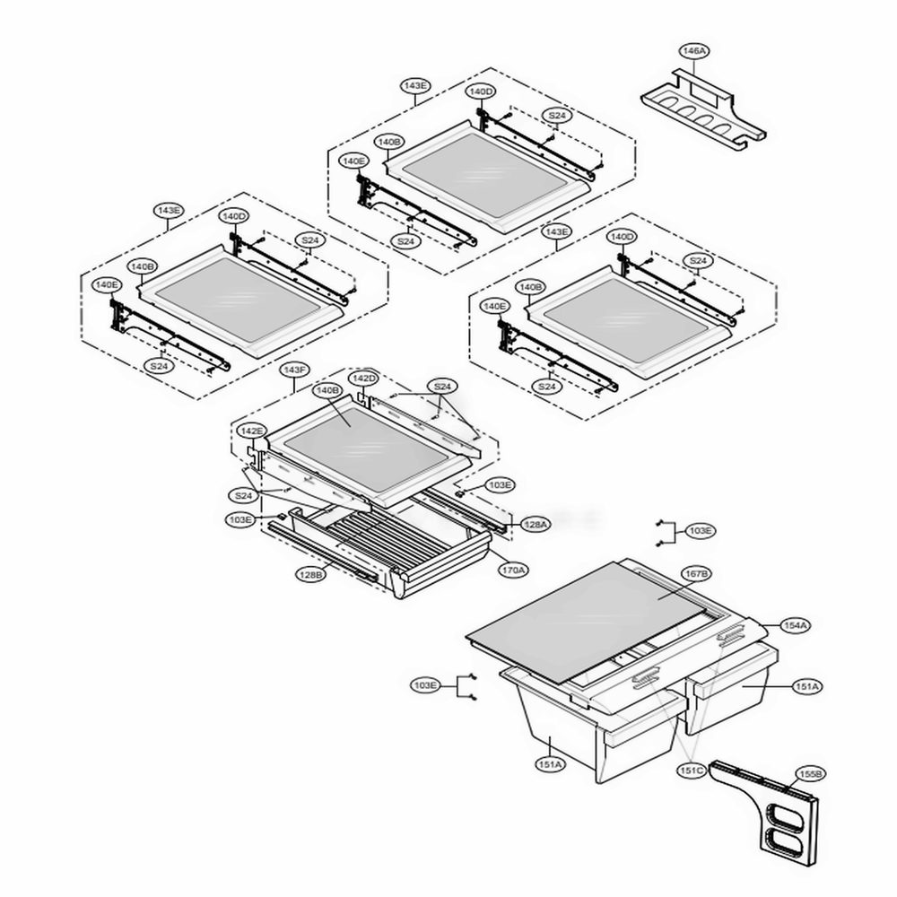 Refrigerator Parts Diagram and Parts List for LFC20760SB AWB2LGY LG Refrigerator