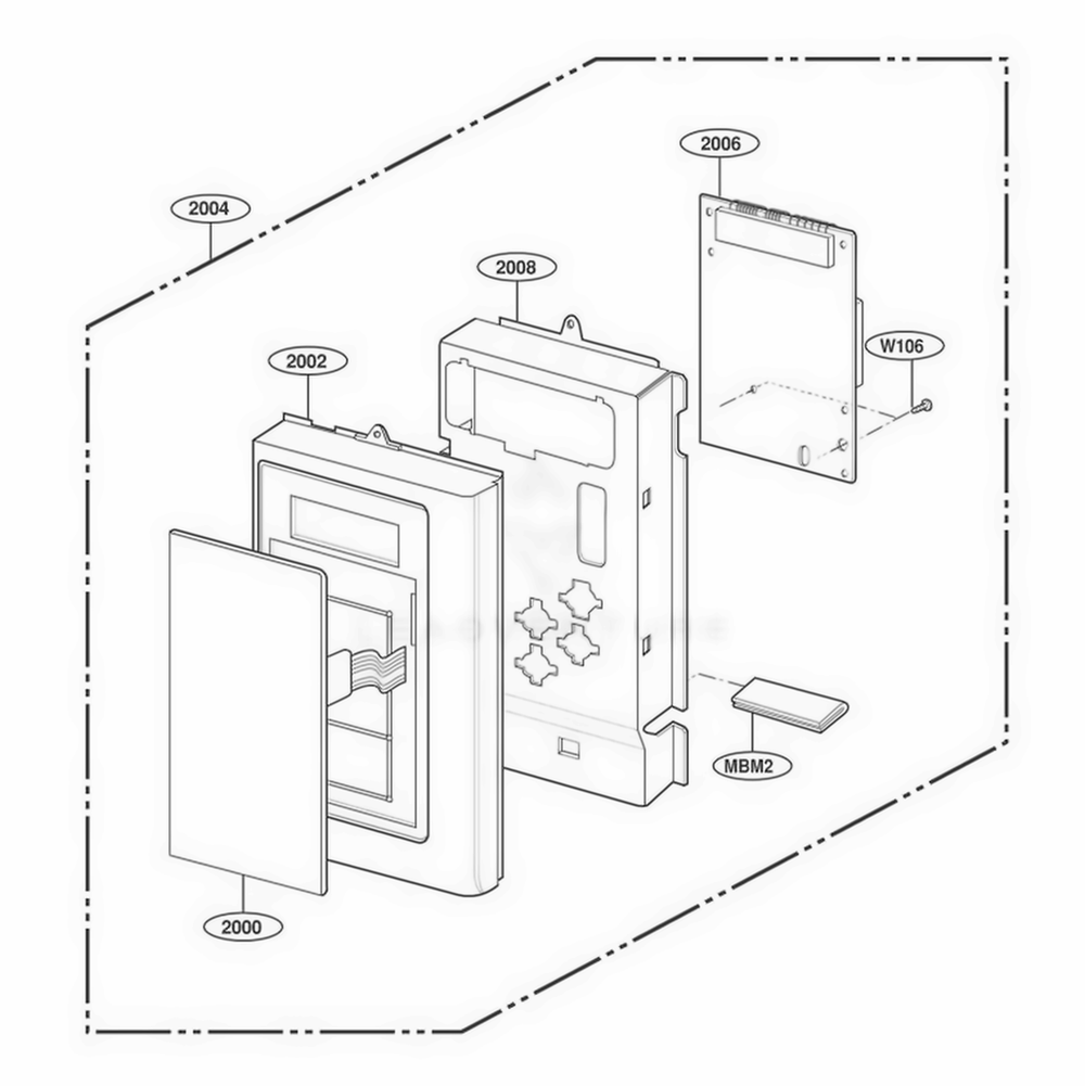 Controller Parts Diagram and Parts List for MV1526W CWHESEG LG Wall Oven