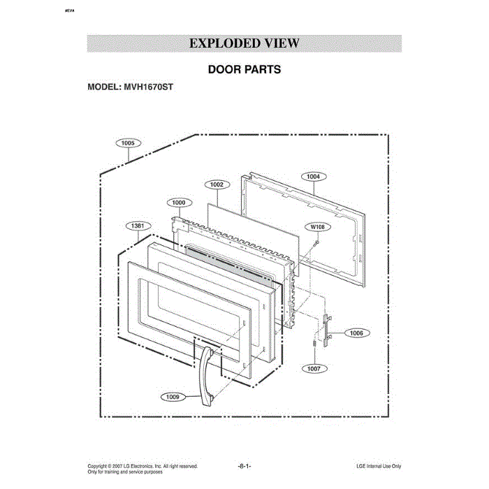 Section 5 Diagram and Parts List for MVH1670ST CSBEGSE LG Microwave Oven Combo