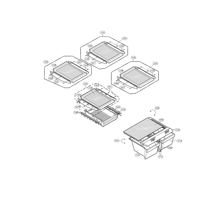 Refrigerator Diagram and Parts List for LBN22515ST 00 LG Refrigerator