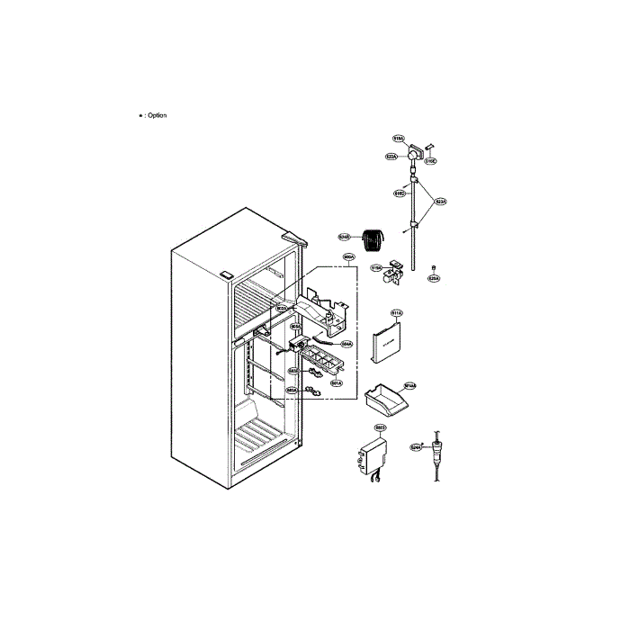 Ice Maker Diagram and Parts List for LRTBC2025BK  LG Refrigerator