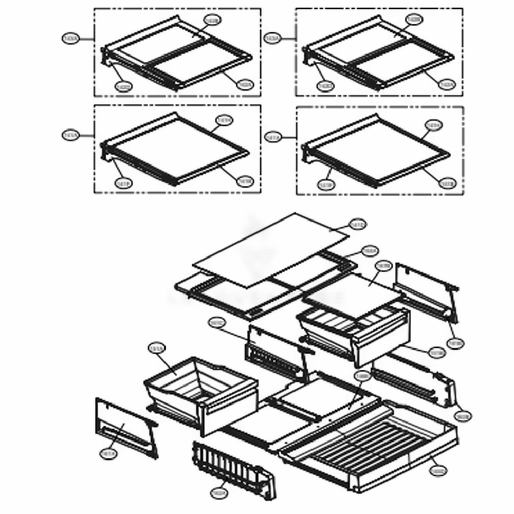 Refrigerator Parts Diagram and Parts List for 74039 AWBCSE1 LG Refrigerator
