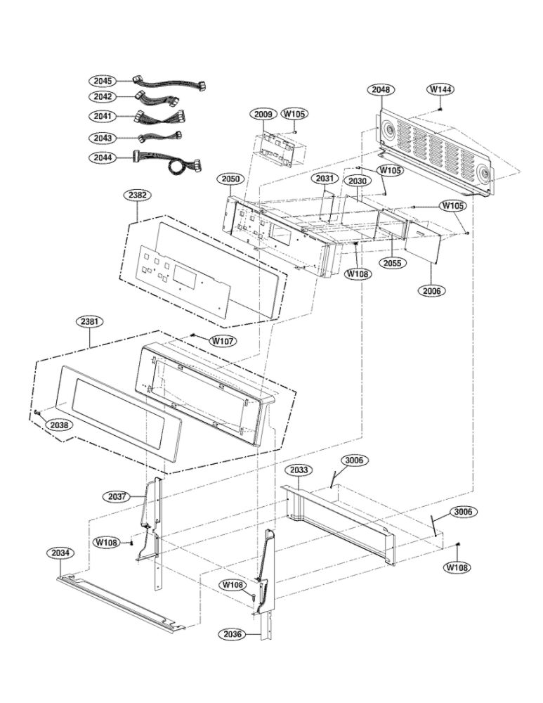Controller Parts Diagram and Parts List for LDE3017SB 00 LG Range