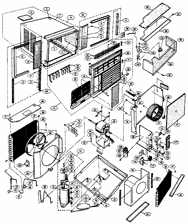 Unit Part Image Diagram and Parts List for GA-0911CC  LG Air Conditioner
