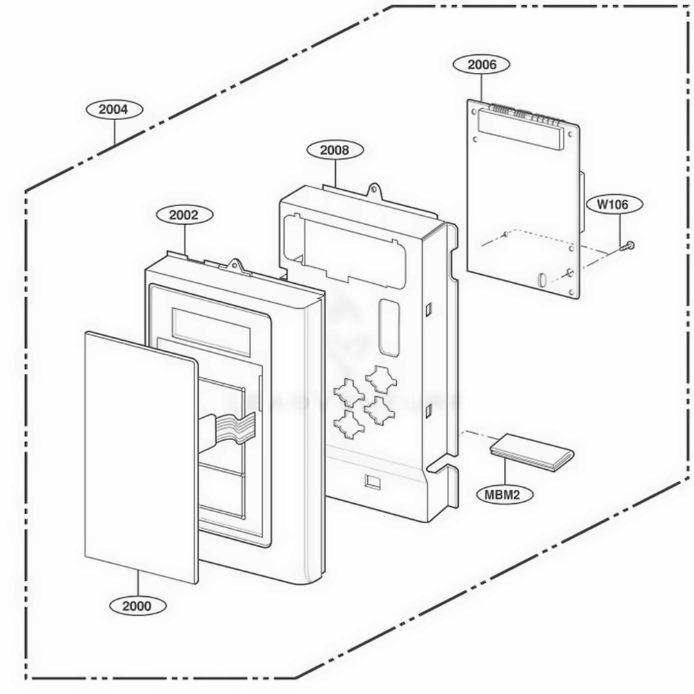 Controller Parts Diagram and Parts List for MV1526B CB1ESEG LG Wall Oven