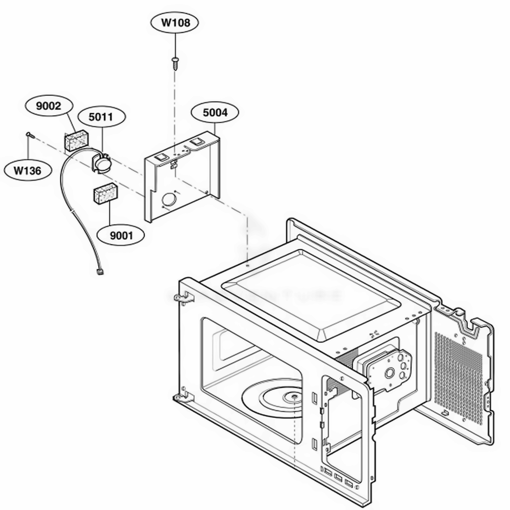 Sensor Parts Diagram and Parts List for HMB406 ABKEBSU LG Wall Oven