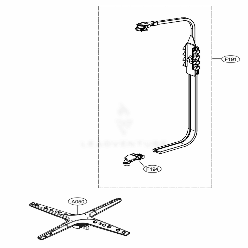 Water Guide Assembly Diagram and Parts List for LDT6809SS ASSESNA LG Dishwasher