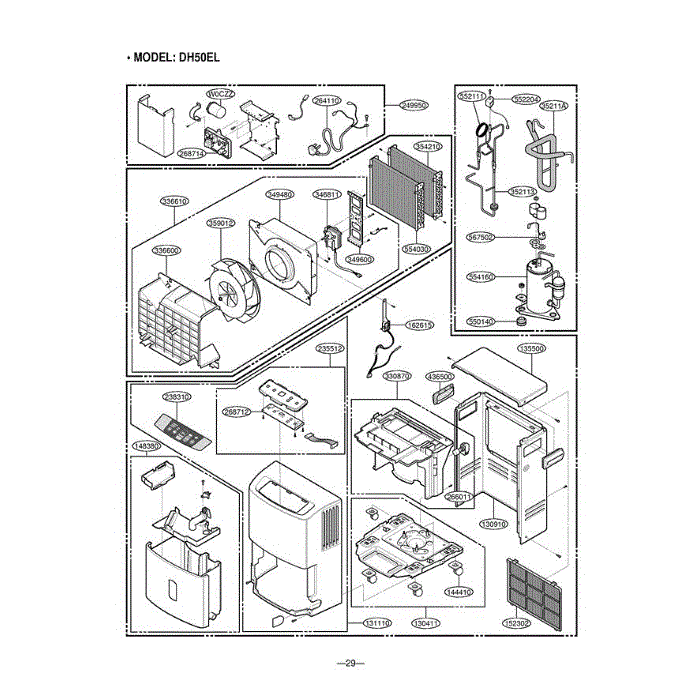 Section 6 Diagram and Parts List for DH40 AWYAWMT LG Dehumidifier