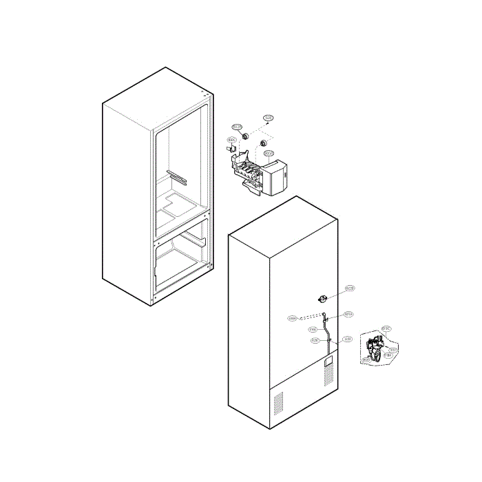 Water And Ice Maker Diagram and Parts List for LFC23760SB 00 LG Refrigerator