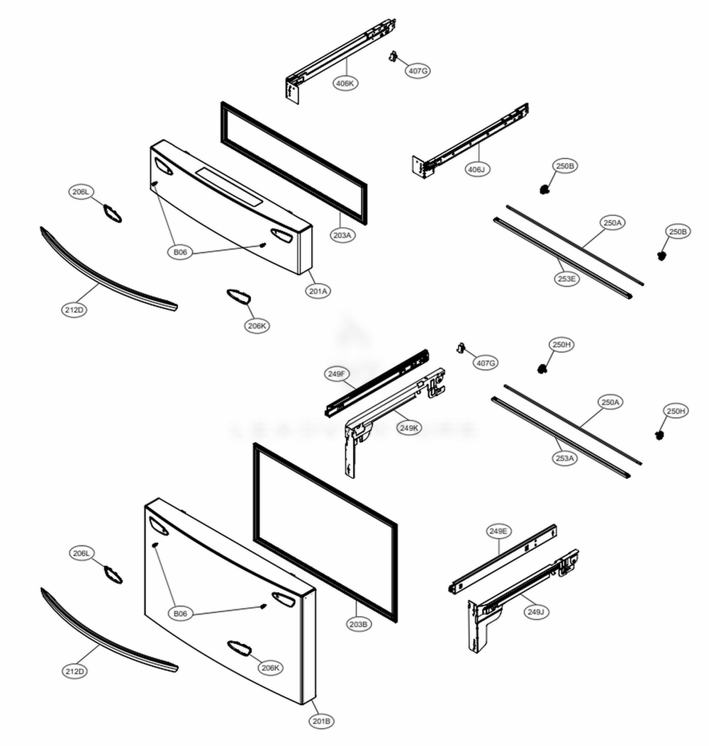 Door Parts 3 Diagram and Parts List for LRMVC2306D ASBCNA0 LG Refrigerator