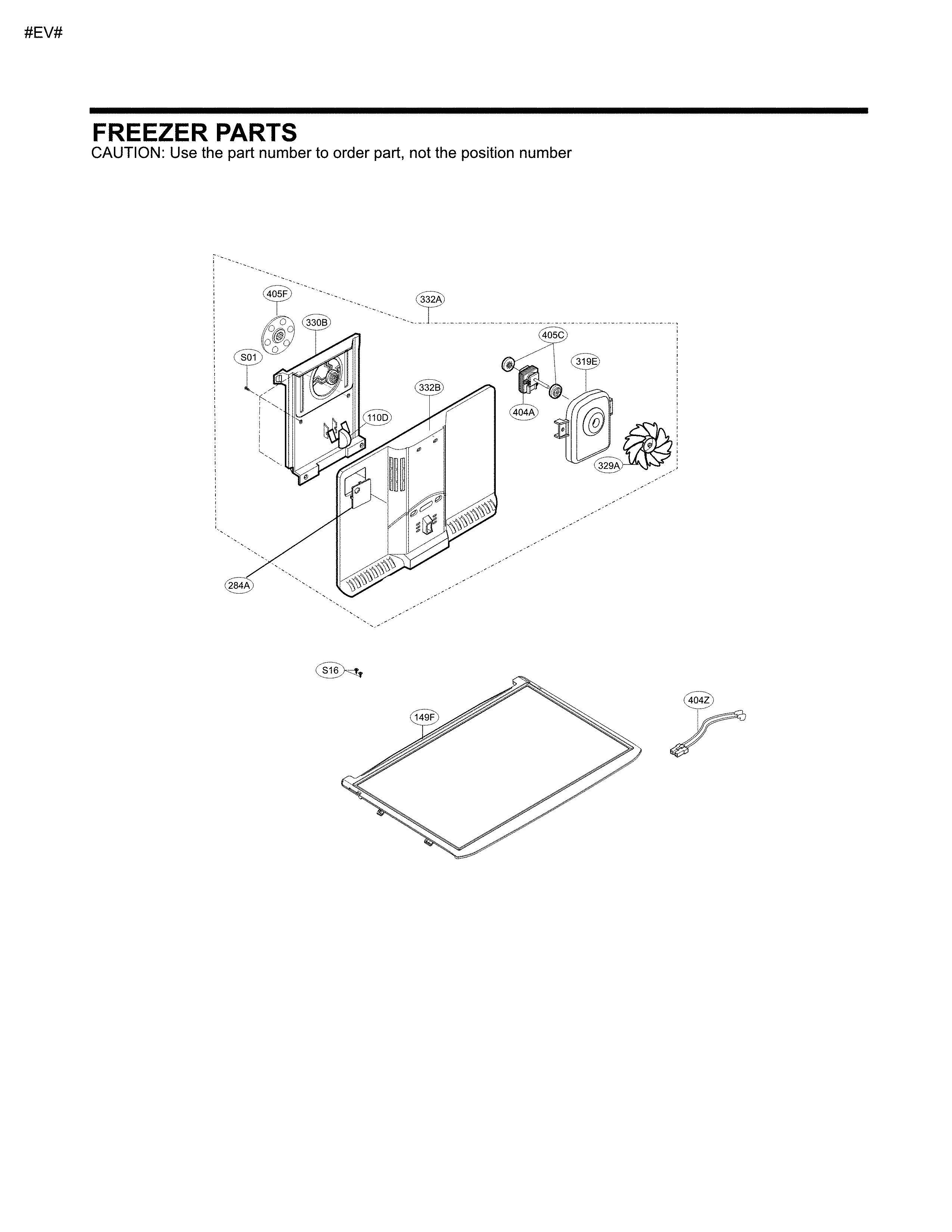 Freezer Parts Diagram and Parts List for 79579433217  Kenmore Refrigerator