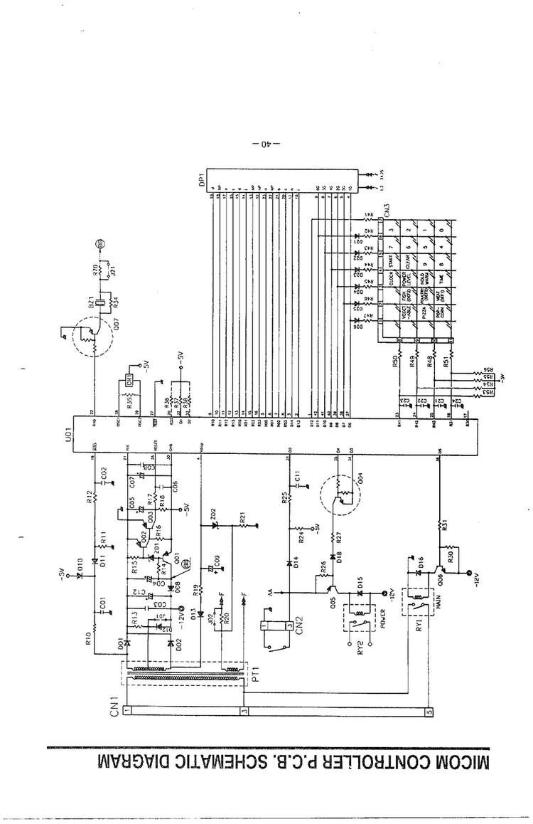 Micom Controller/schematic Diagram Diagram and Parts List for MA-870MW  LG Microwave