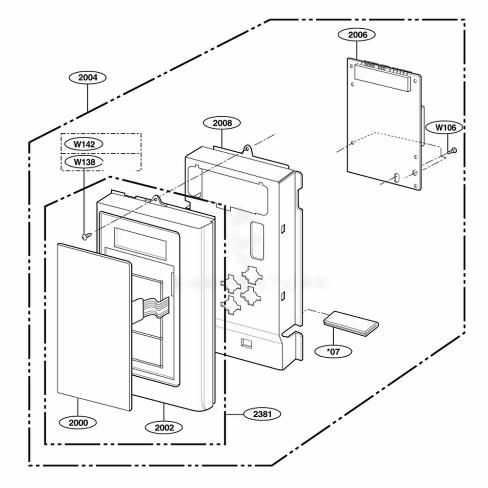 Controller Parts Diagram and Parts List for 80009401 CB1ESEA LG Range