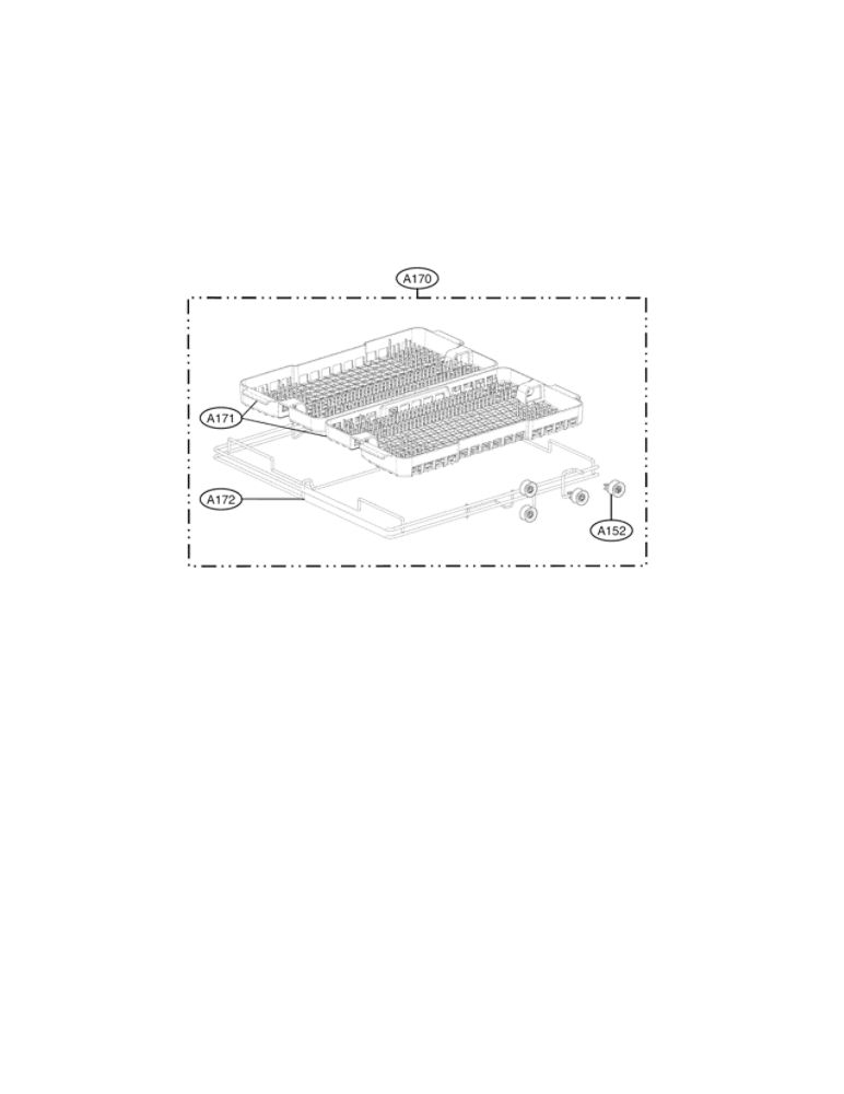 Cutlery Rack Parts Diagram and Parts List for LDF7774BD 00 LG Dishwasher