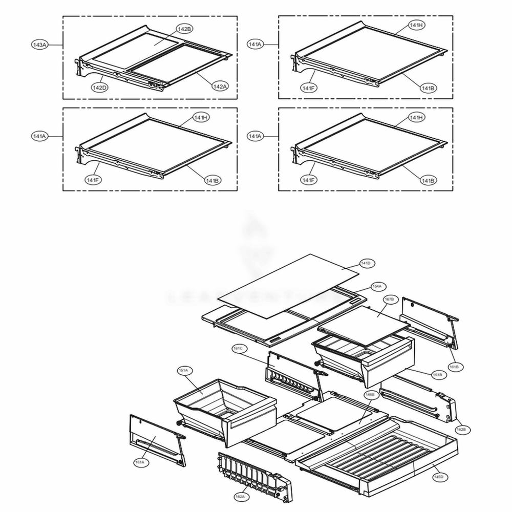 Refrigerator Parts Diagram and Parts List for 74309 AWBCSE0 LG Refrigerator