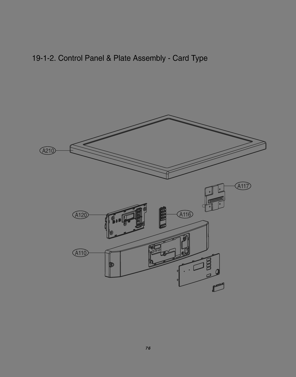Control Panel And Plate Assembly Card Type Diagram and Parts List for RN1329CD1P ASSEELC LG Dryer