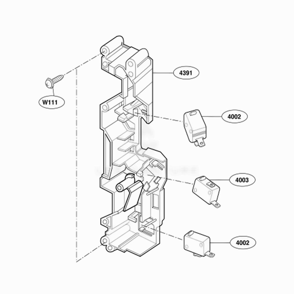 Latch Board Parts Diagram and Parts List for SCA1000HCC ABSEGEU LG Range