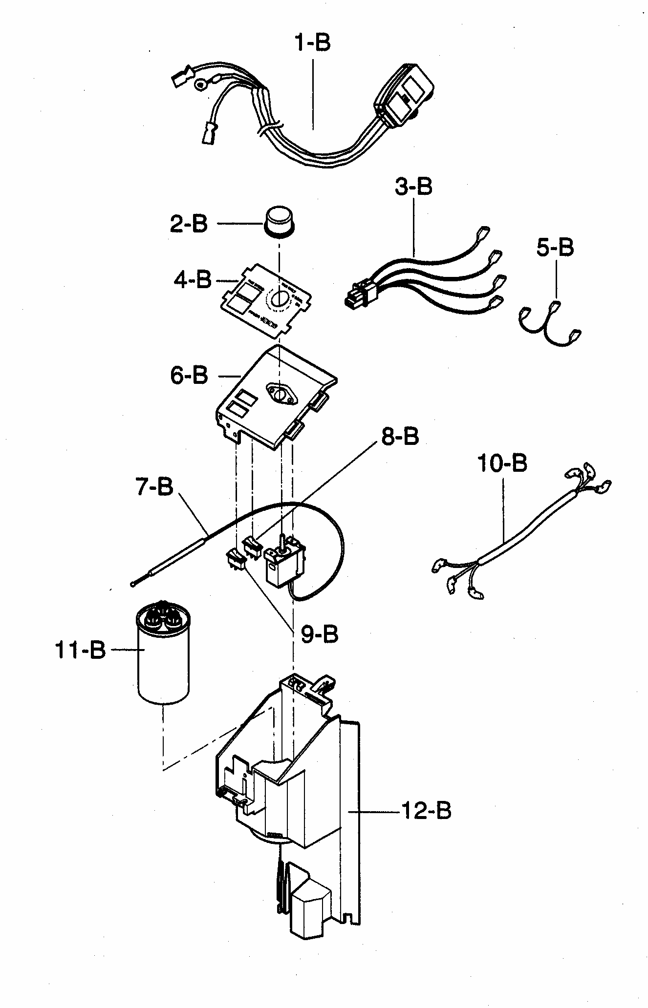 Control Box Assy Diagram and Parts List for 58075050500  Kenmore Air Conditioner