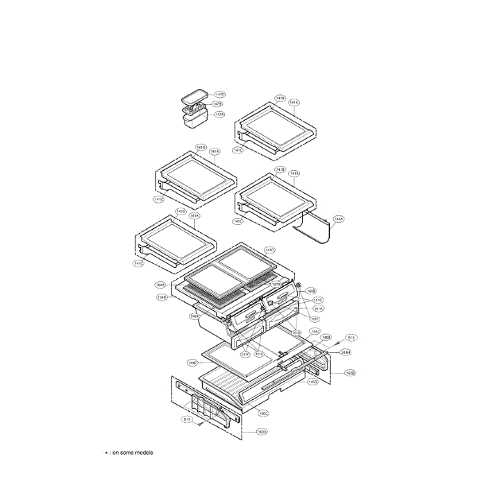 Refrigerator Diagram and Parts List for LFD25860TT 00 LG Refrigerator