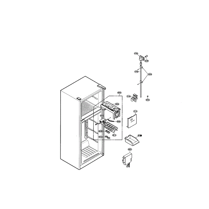 Ice Maker Diagram and Parts List for LRTPC2031T  LG Refrigerator